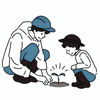 雨あとの畑チェック(;^ω^)